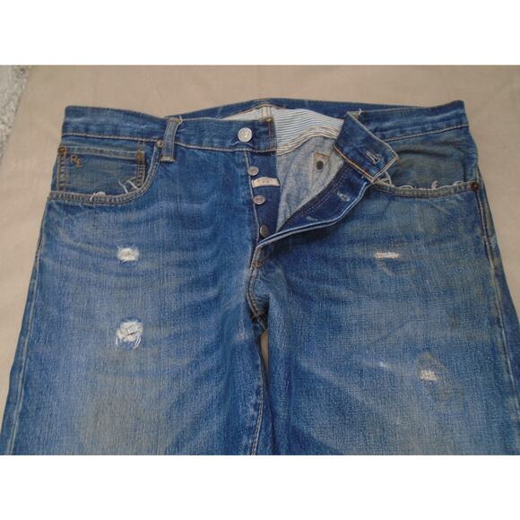 Polo Ralph Lauren Men’s Sullivan Slim Redline Button Fly Denim Jeans 36/30 J001 - Picture 2 of 16